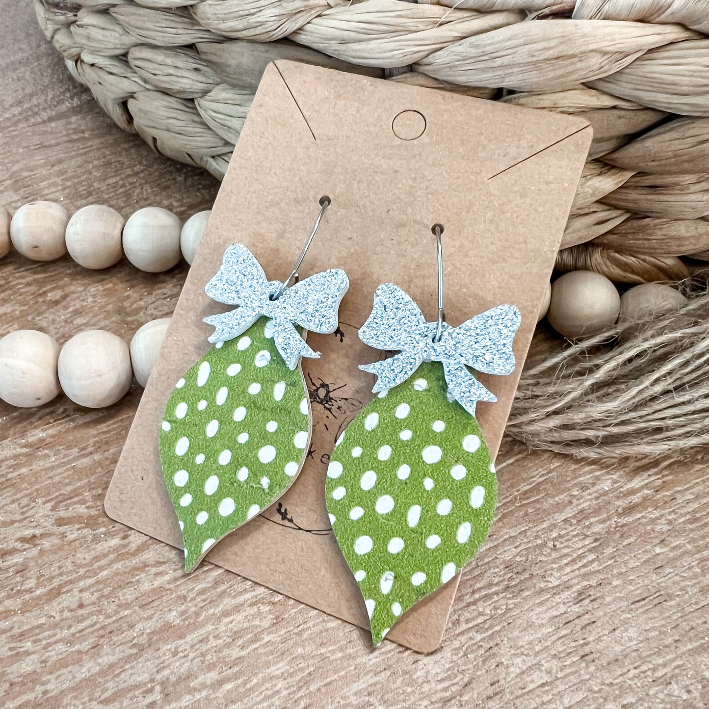 Lime Doodle Dot Ornament Drops