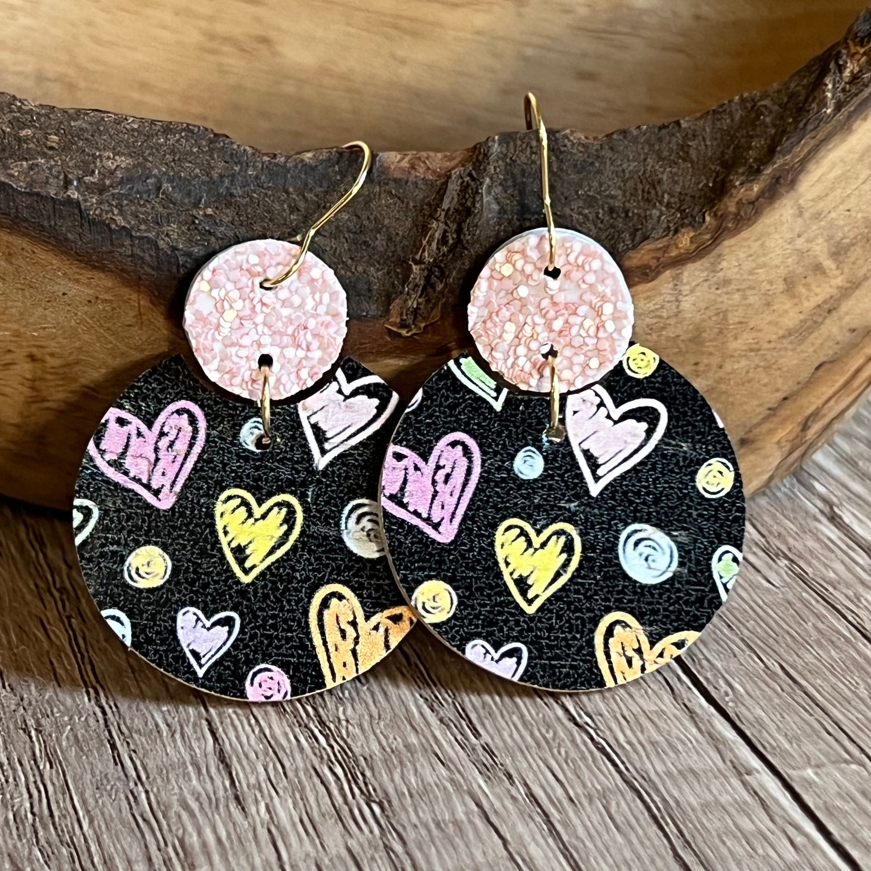 Roxy Round Arty Heart Earrings