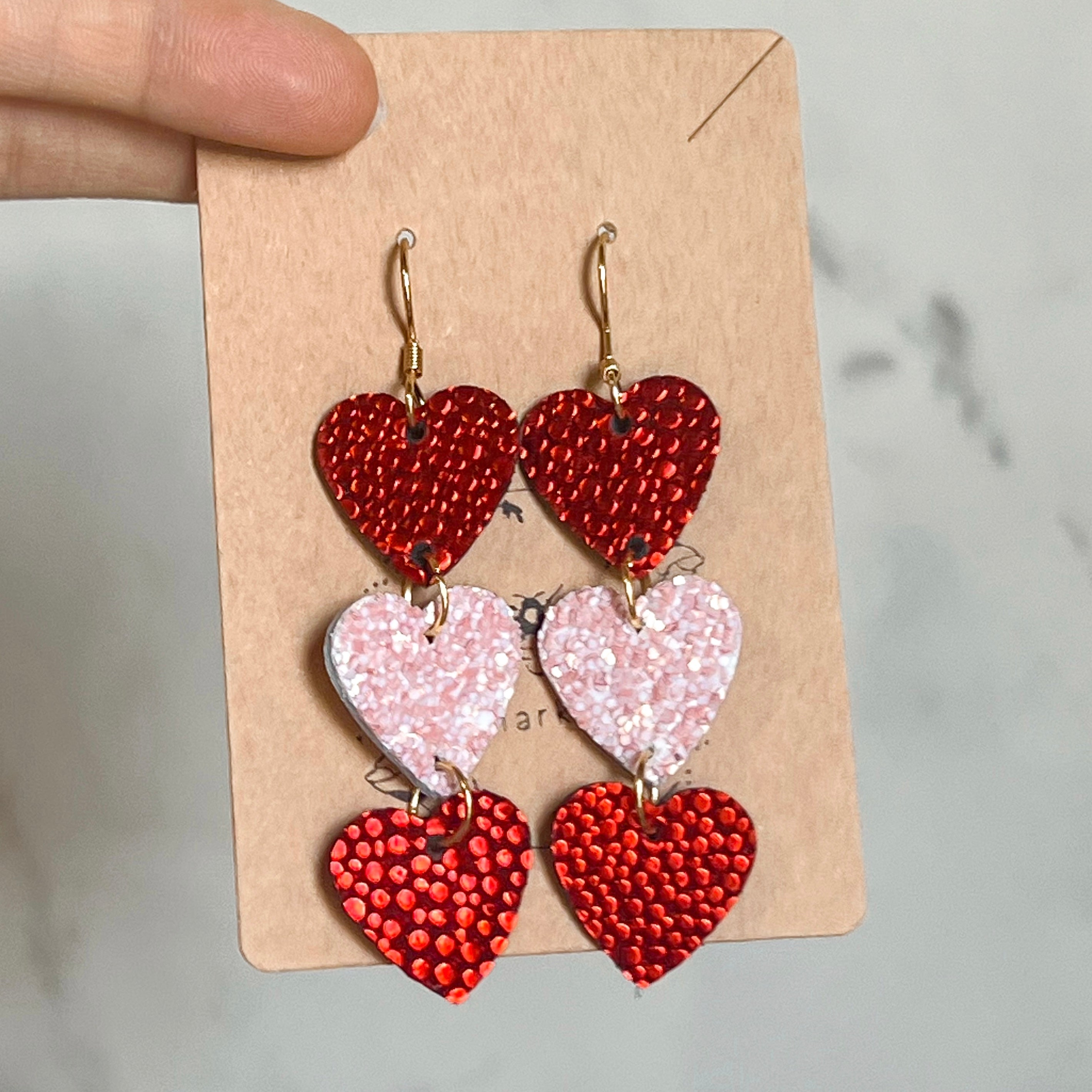 Penny Pebbled Heart Drop Earrings