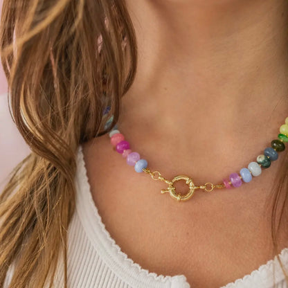 Rainbow Gemstone Bead Necklace