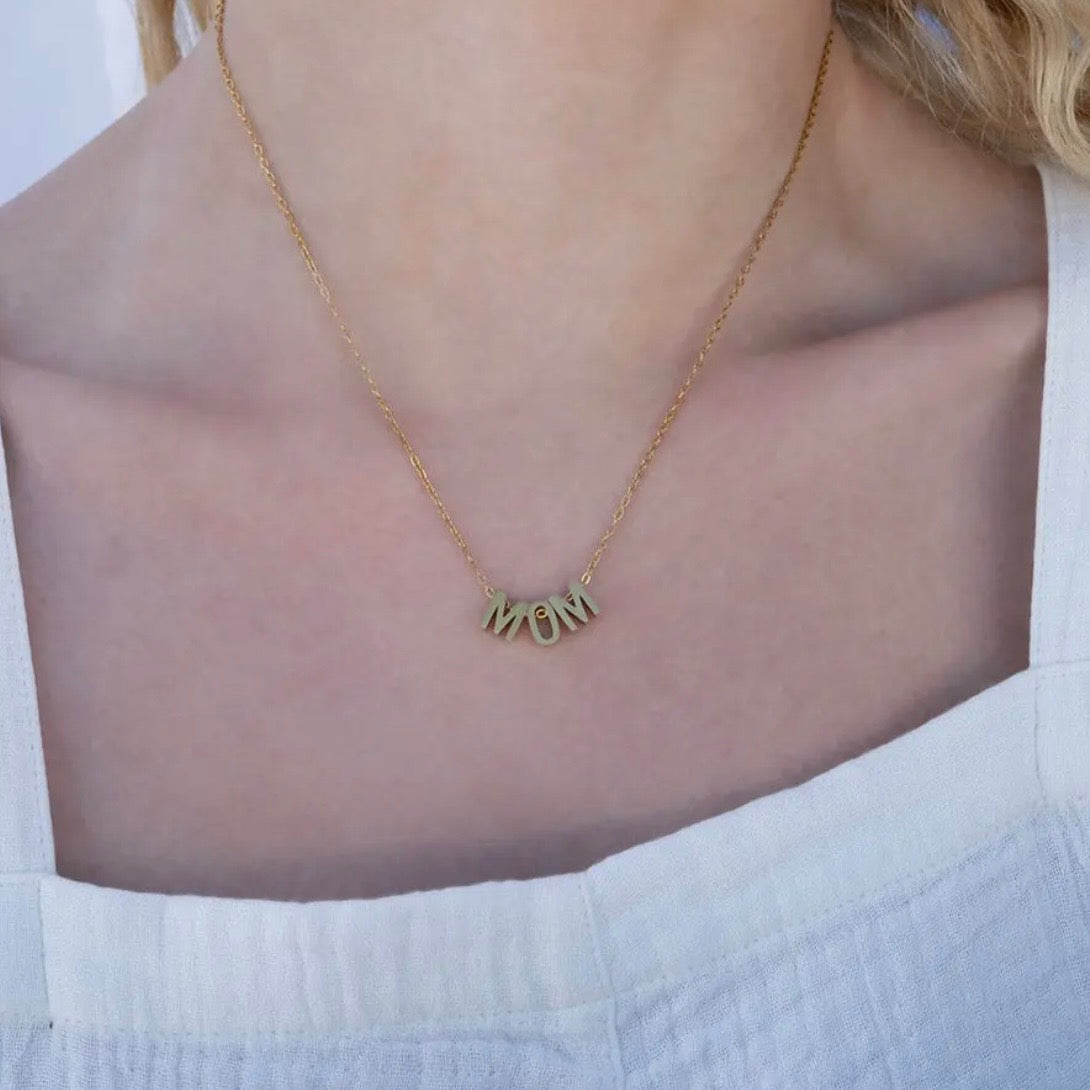 Mom Letter Necklace - Waterproof