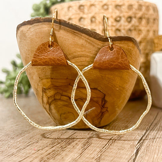 Carla Hammered Gold Statement Hoops
