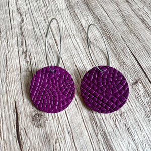 Purple Reversible Hoops