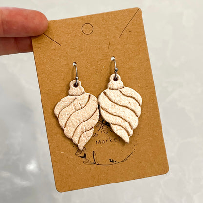 Rose Gold Swirl Embossed Ornament Earrings