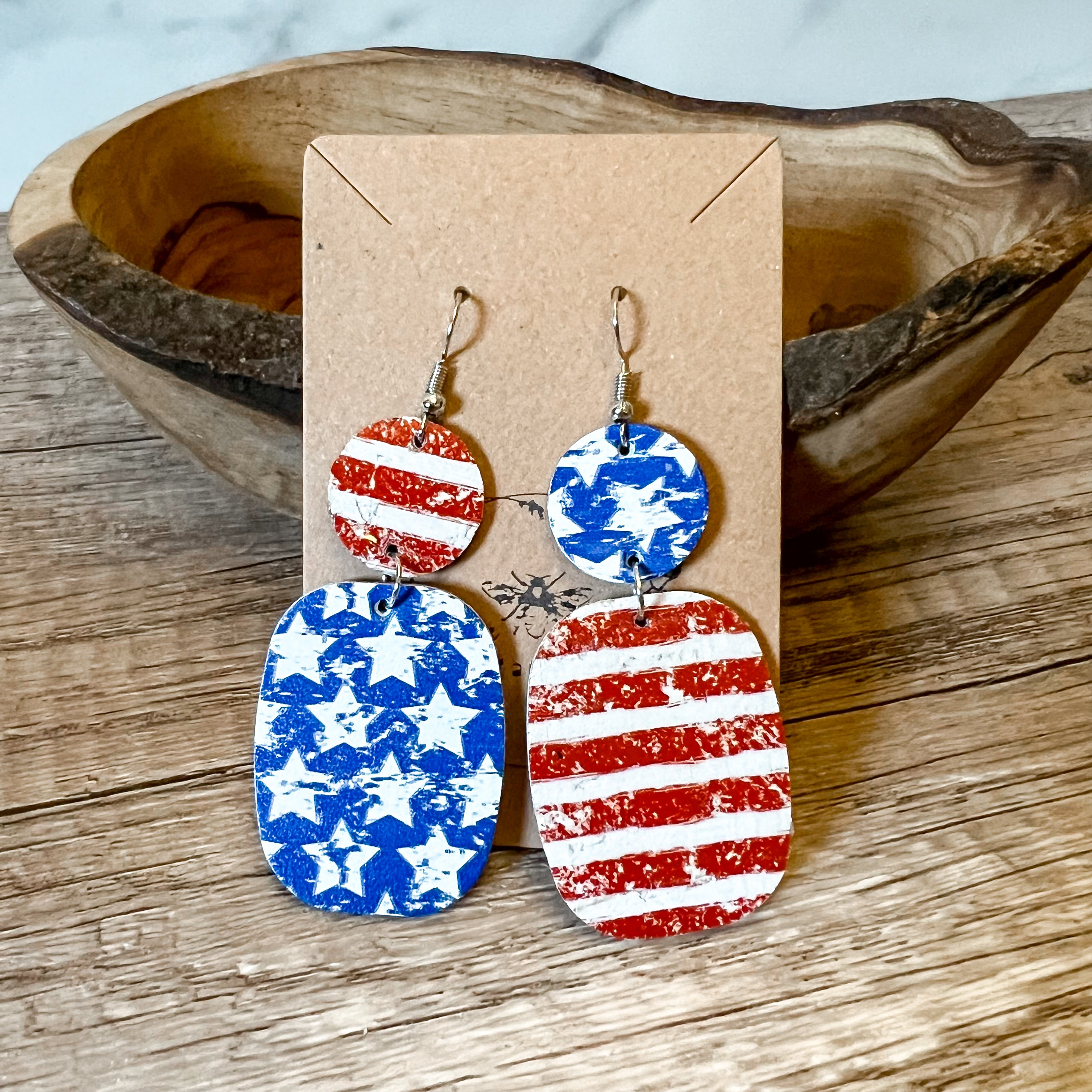 Double Sided Stars & Stripes Earrings