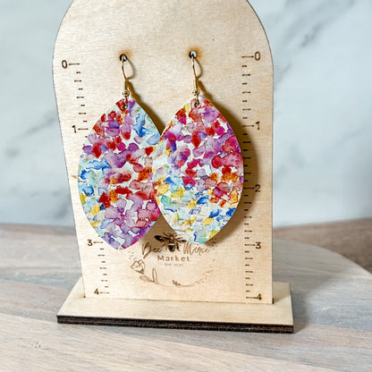 Wilma Watercolor Leather Earrings