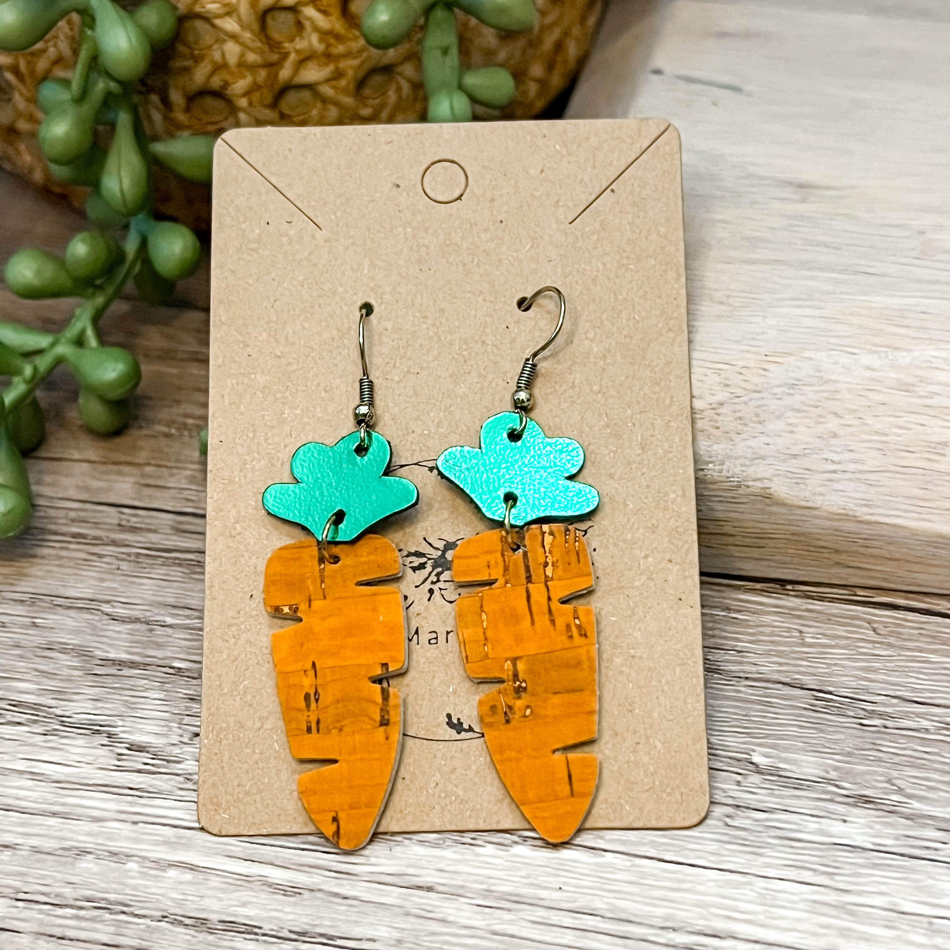 Leather Carrot Earrings