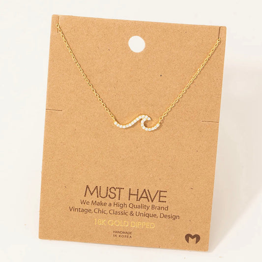 Ride the Wave Gold Necklace