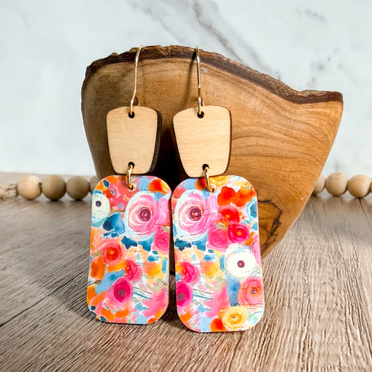 Floral Pop Barrel Earrings