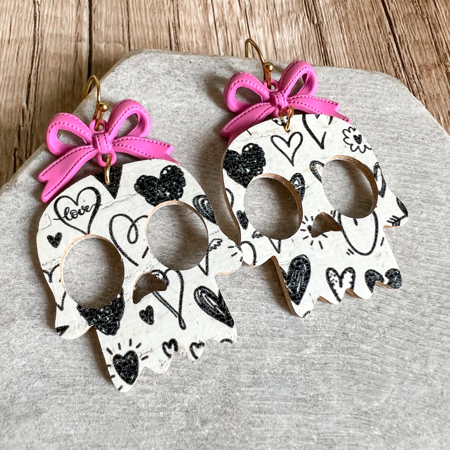 Love Skulls with Pink Bows