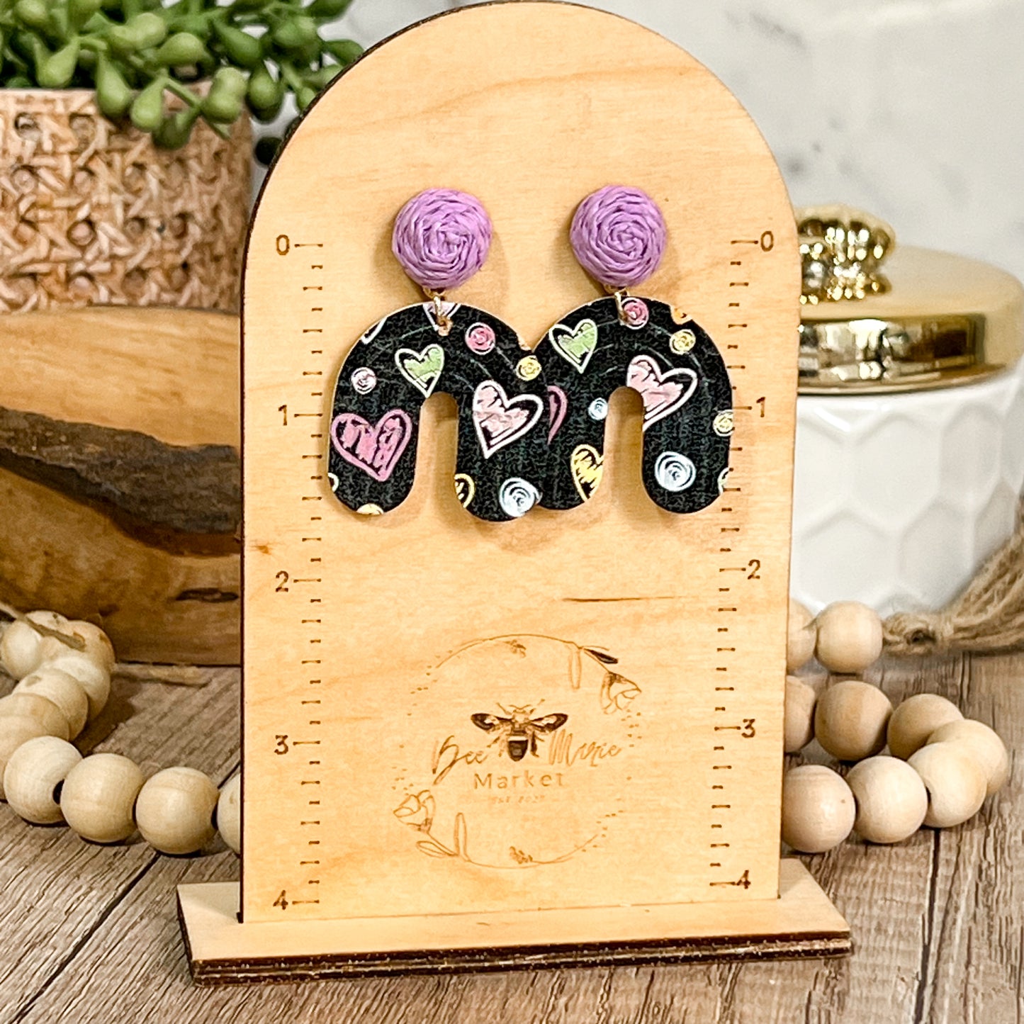 Heart Doodle Arch Earrings