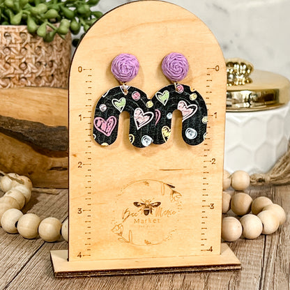 Heart Doodle Arch Earrings