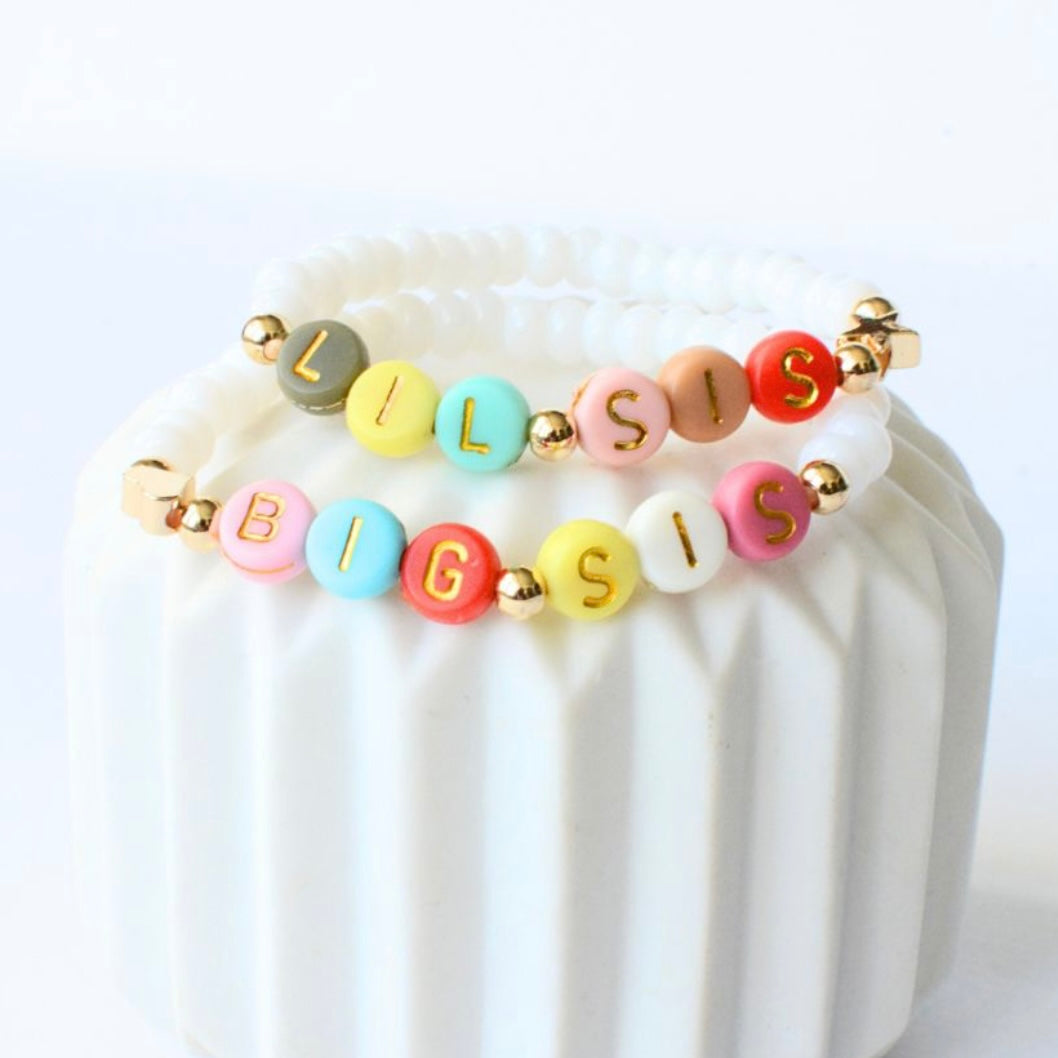 Big Sis Little Sis Beaded Bracelet Set
