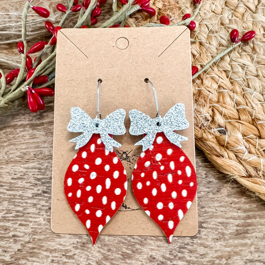 Merry Dot Ornament Bow Drops
