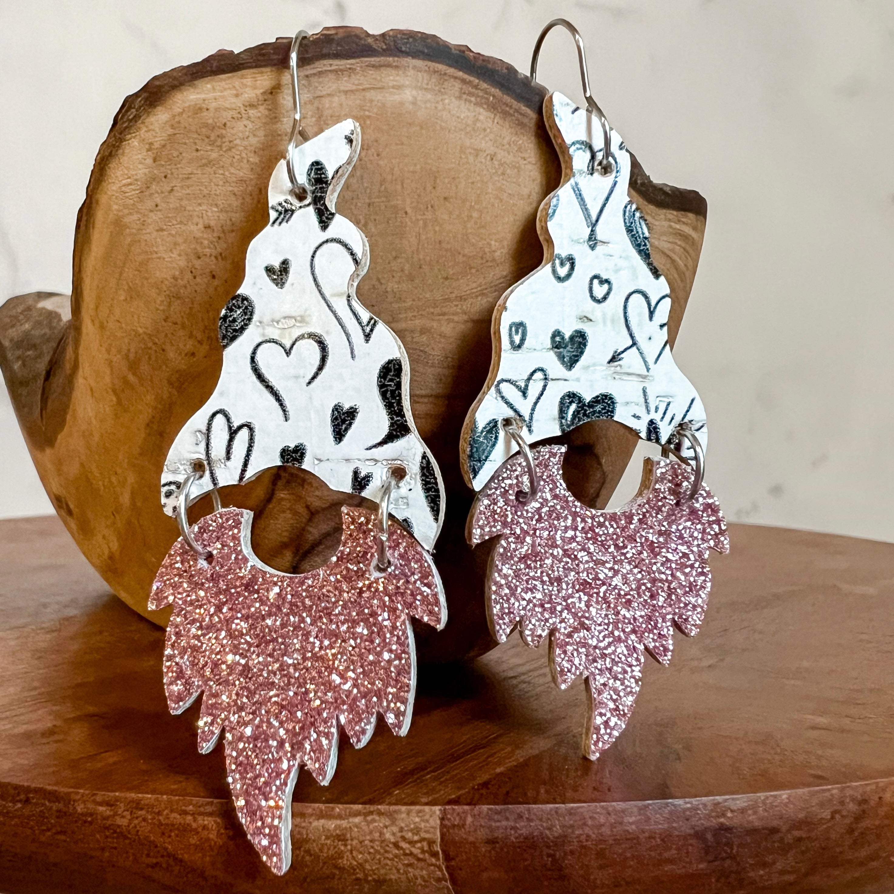 Fine Bearded Valentine Gnome Earrings