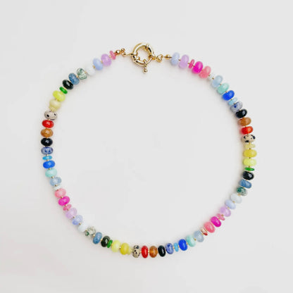 Rainbow Gemstone Bead Necklace