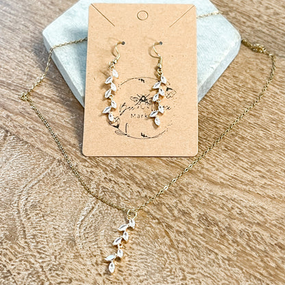 Crystal Vine Drop Earrings