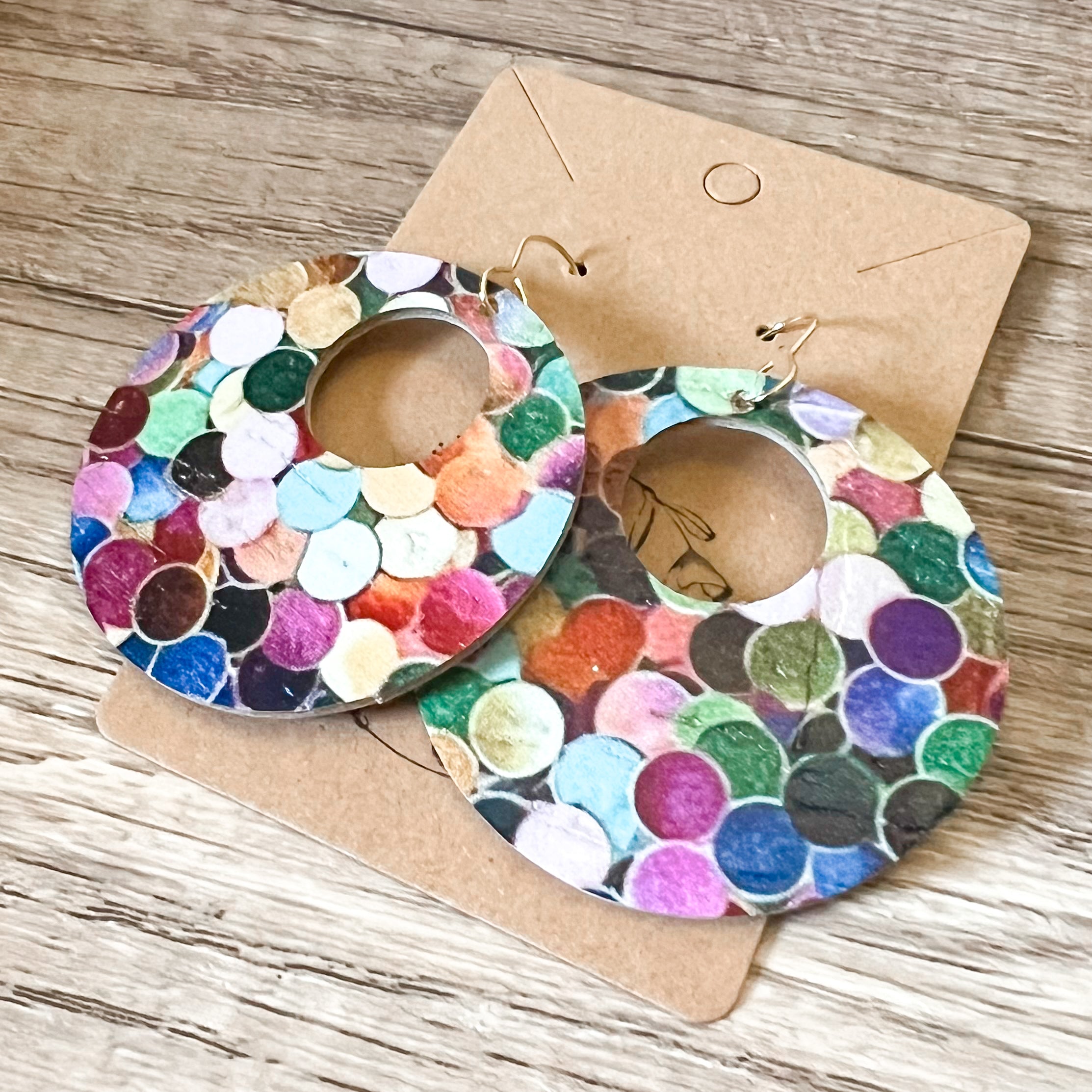 Confetti Party FB Leather Hoops