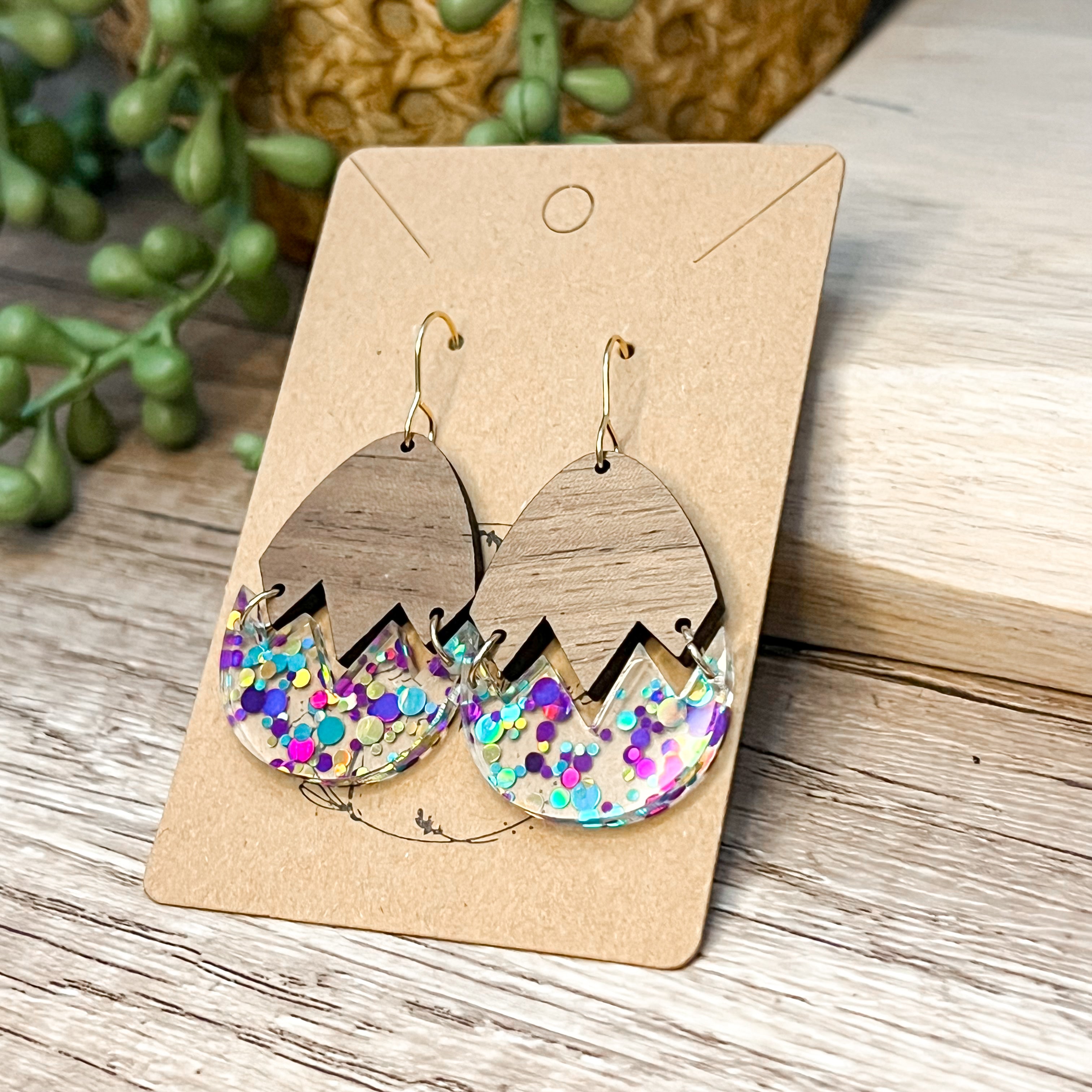 Confetti Cracked Easter Egg Earrings