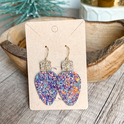 Mermaid Glitter Genuine Christmas Ornament Earrings