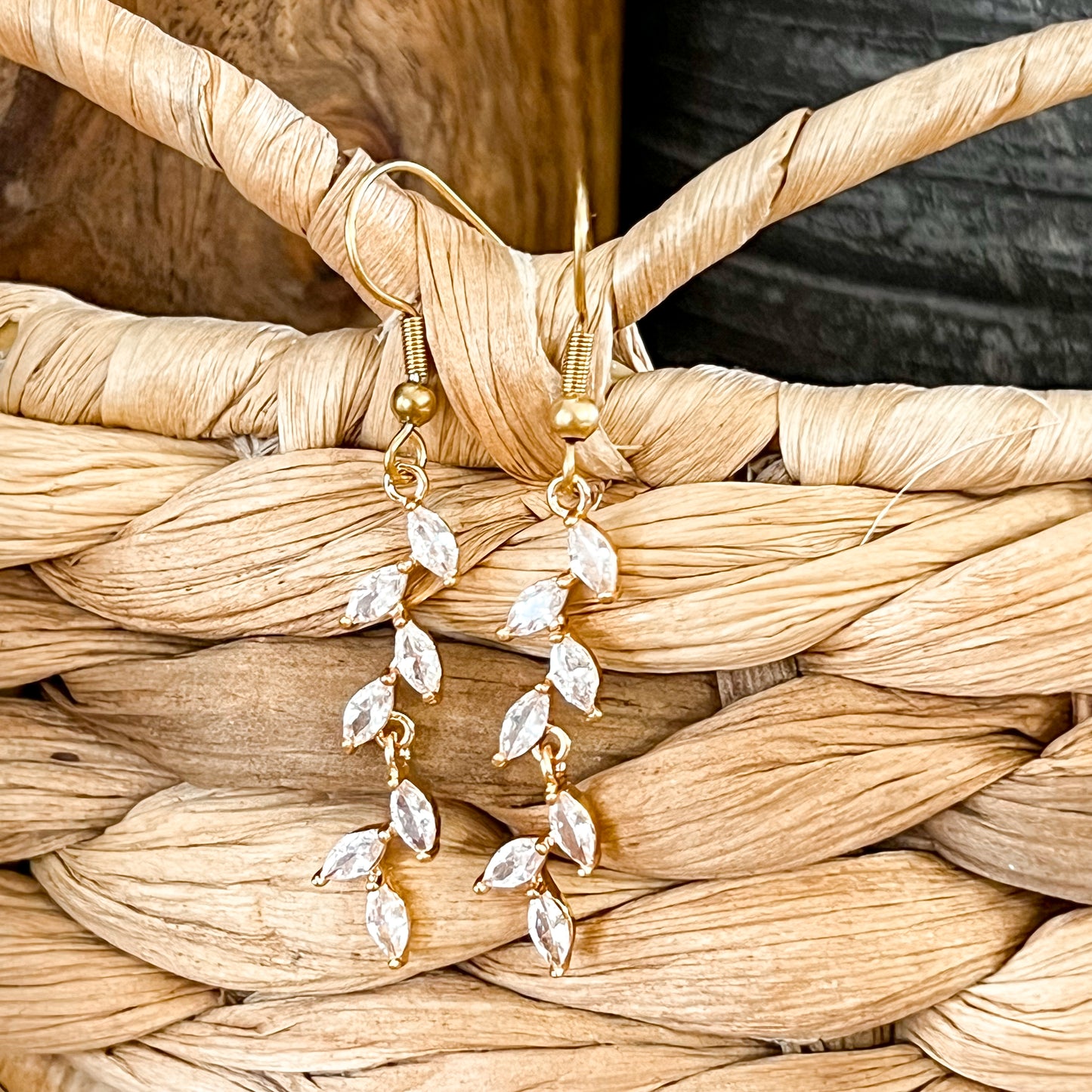Crystal Vine Drop Earrings