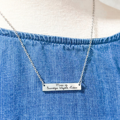 The Signature Engraved Bar Necklace