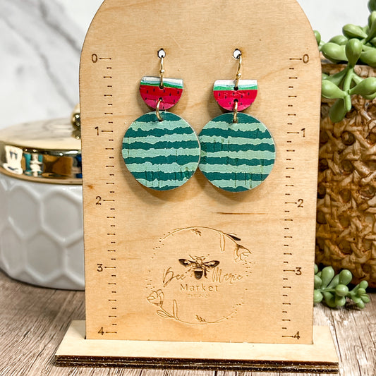 Watermelon Pop Round Earrings