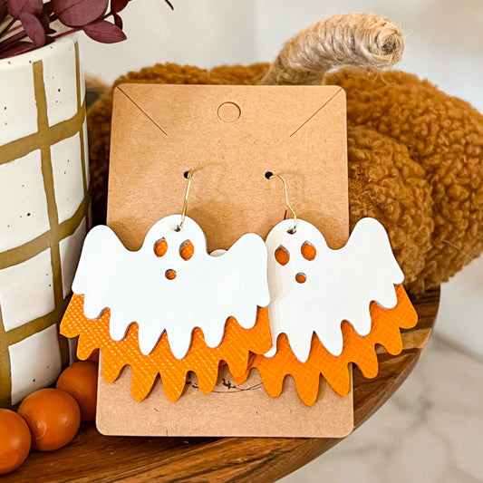 Pumpkin Ghost Sheet Earrings