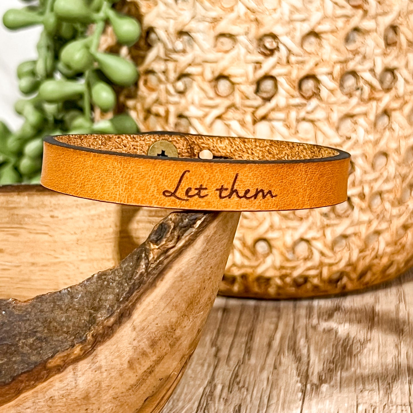 Let Them Leather Bracelet