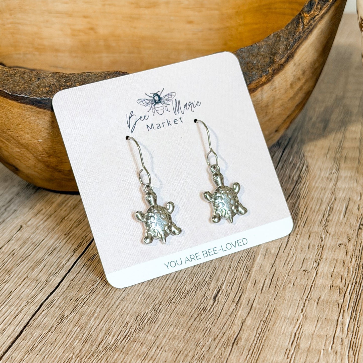 Waterproof Sea Turtle Earrings - Silver or Gold
