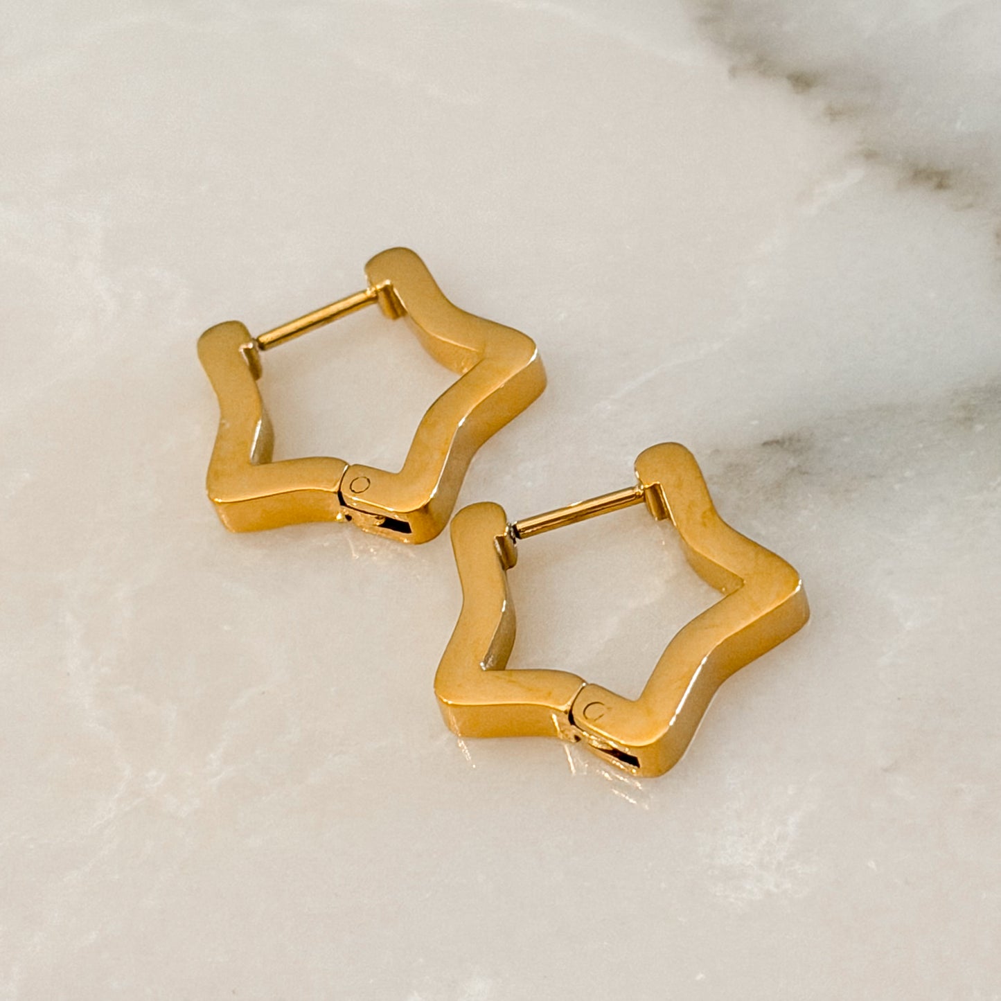 Gold Star Hoop Huggies- Waterproof