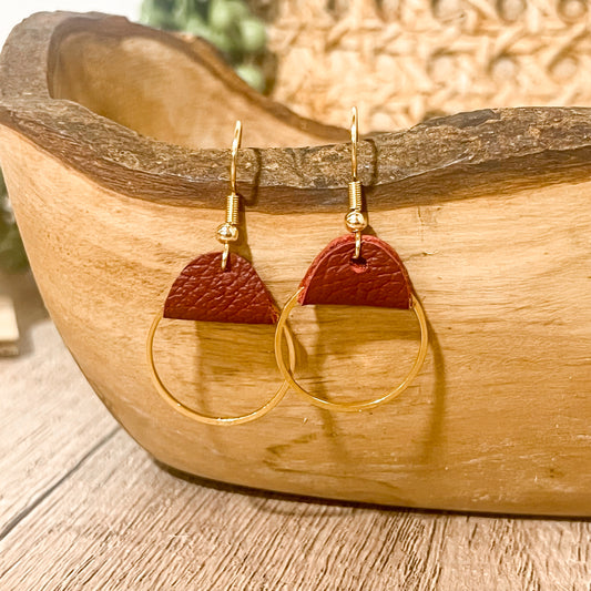 Petite Gold & Wine Hoops