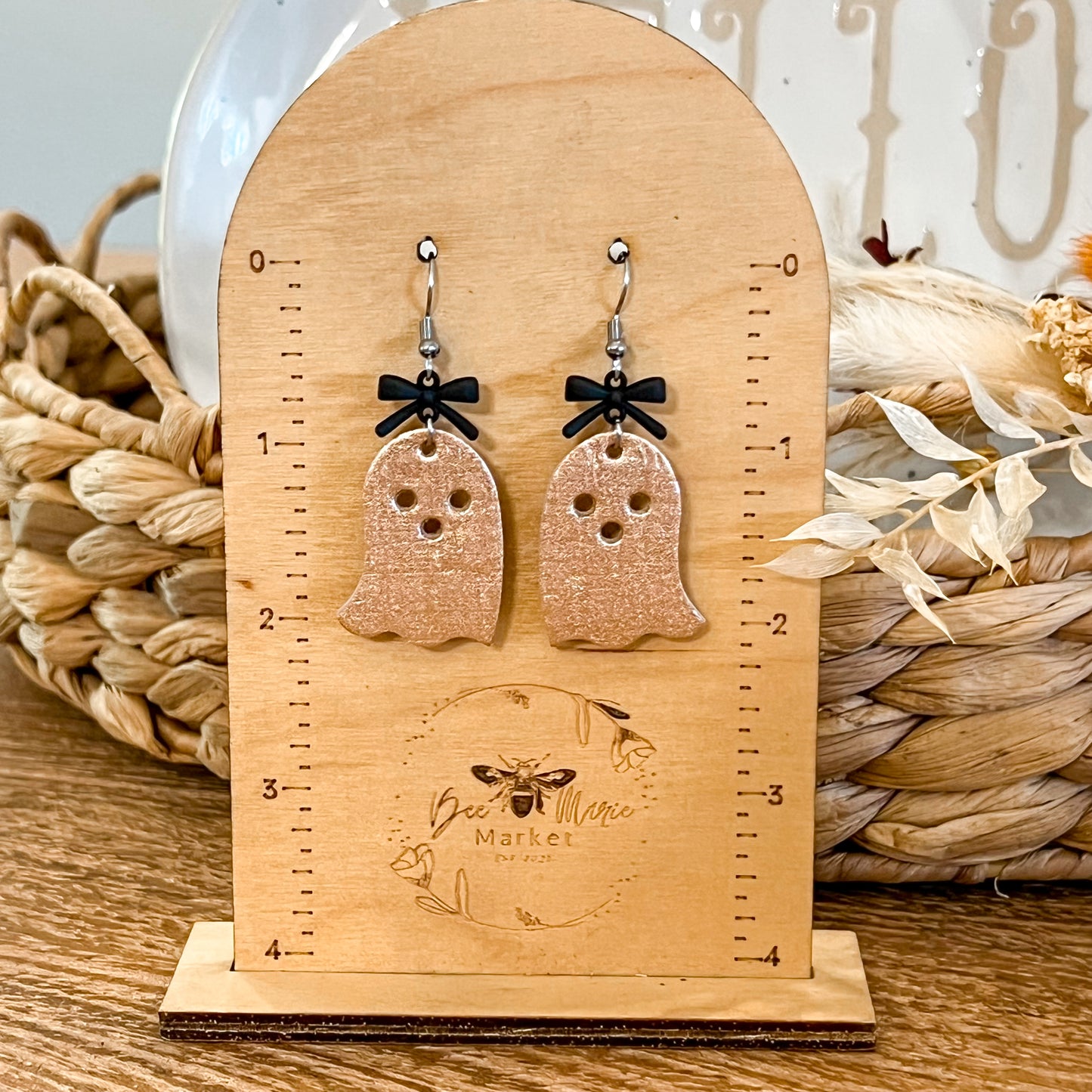 Rose Gold Shimmer Ghost Earrings
