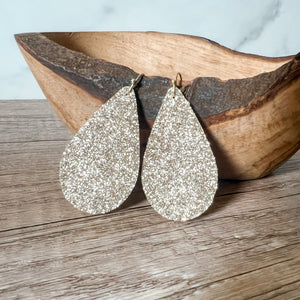 Greta Gold Glitter Teardrop Earrings