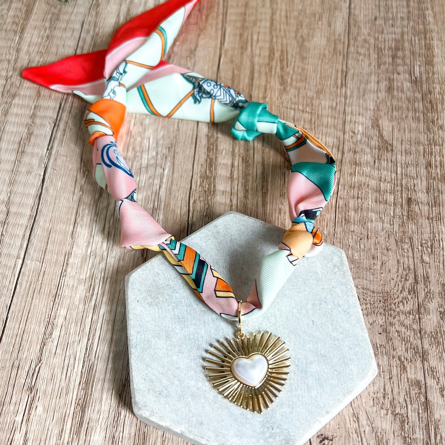 Heartburst Scarf Necklace