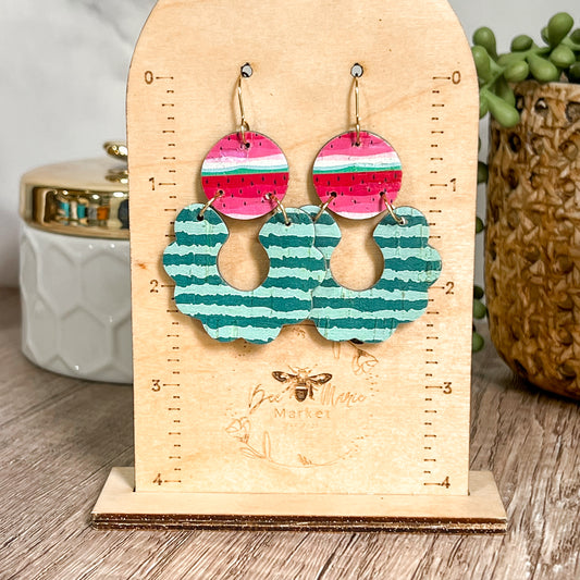 Summer Watermelon Slice Statement Earrings