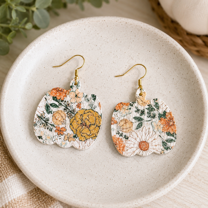 Autumn Garden Pumpkin Earrings
