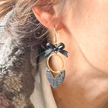 Sweetheart Bow Hoop Earrings