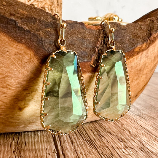 Lani Green Gemtone Drop Earrings
