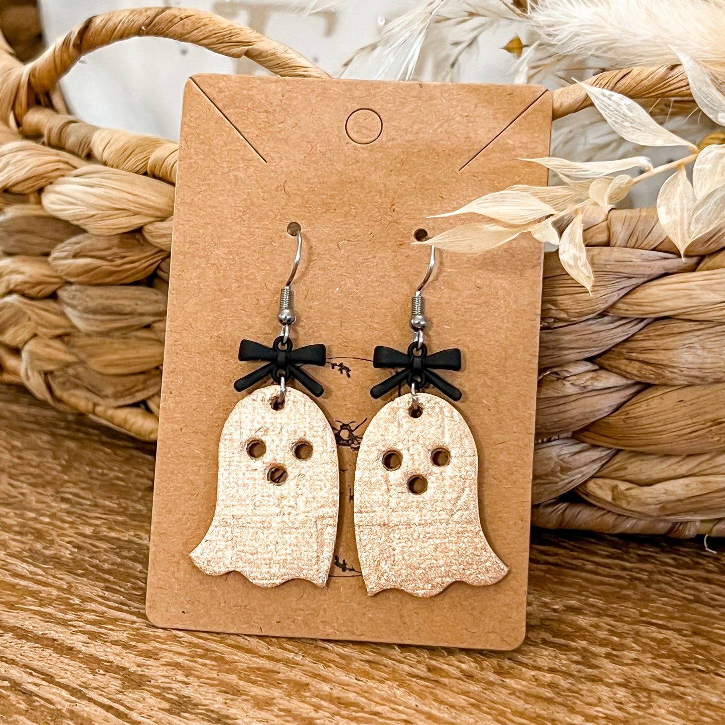 Rose Gold Shimmer Ghost Earrings