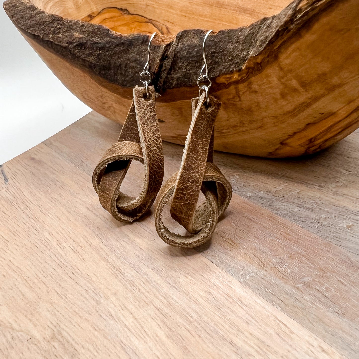 Karly Knot Leather Hoop Earrings