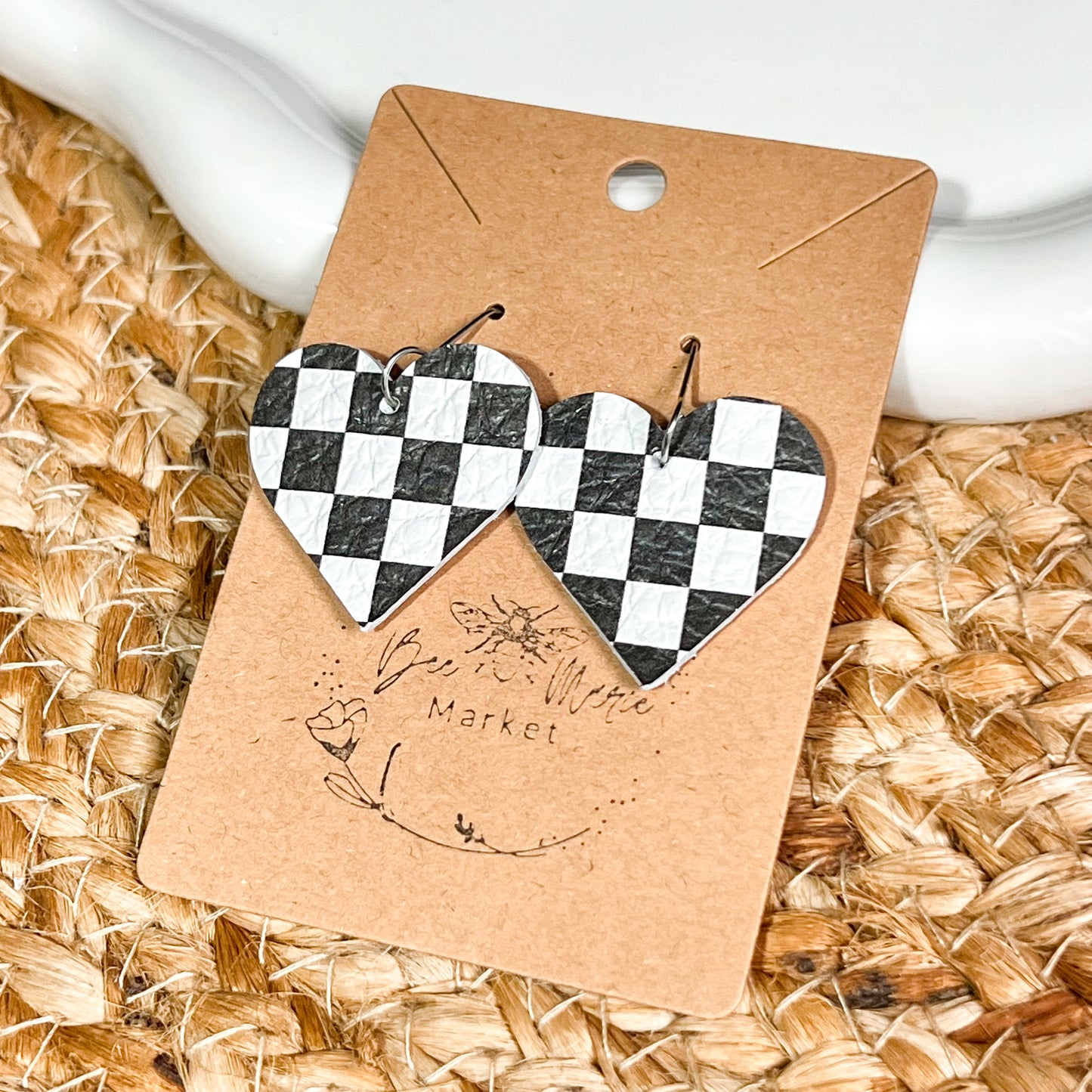 Classic Check Heart Earrings