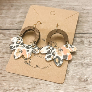 Jess Pink Animal Print Arch Earrings