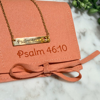 The Have Faith Cutout Cross Engraved Bar Necklace