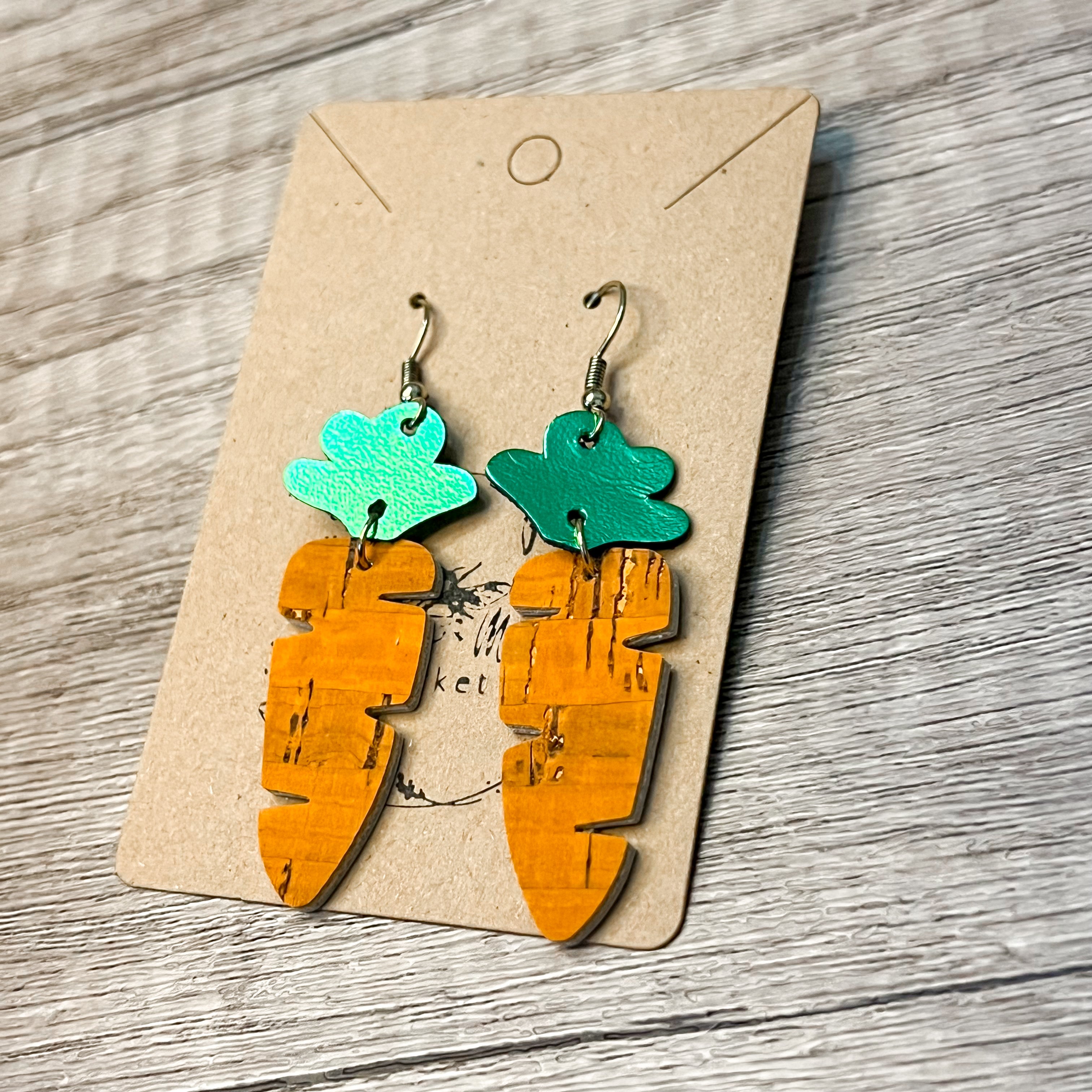 Leather Carrot Earrings