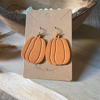 Ginger Embossed Pumpkin Earrings
