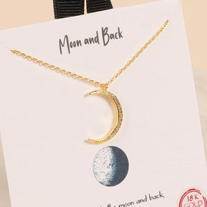 To the Moon Gold Diamond Charm Necklace