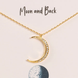 To the Moon Gold Diamond Charm Necklace