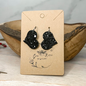 Rebecca Black Glitter Heart Earrings II