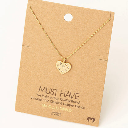 18K Gold Dipped Heather Heart Necklace
